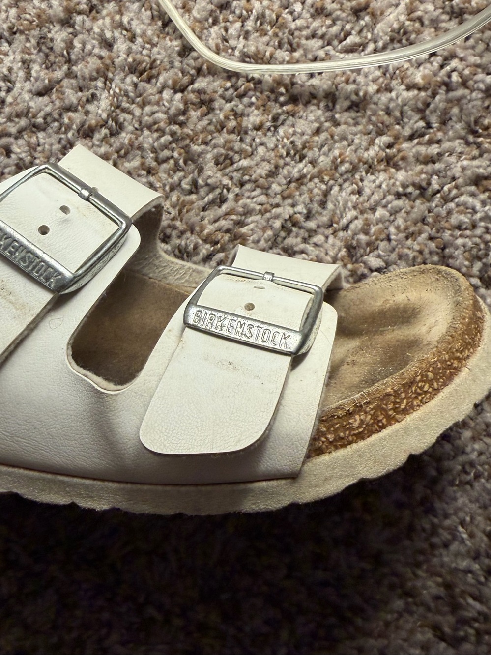 Birkenstock White Double-Buckle Slide Sandals - Picture 3 of 3